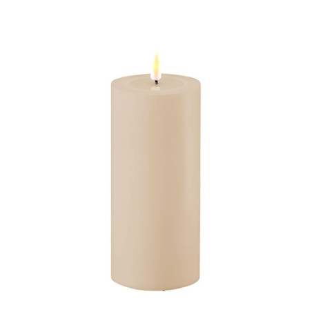 LED-Stumpenkerze Outdoor|Deluxe Homeart| Sand 15cm