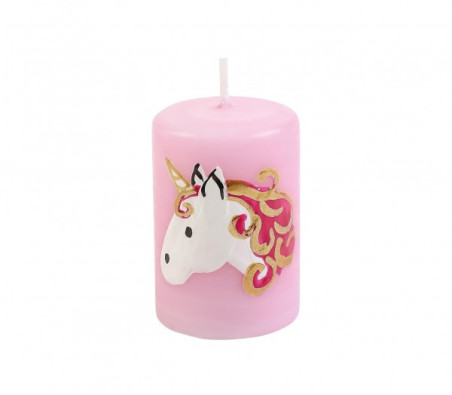 Ahrens Kinder-Motiv-Lebenslicht-Kerze "Einhorn" rosa