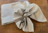 Halbleinen-Serviette Panama Jacquard Natur-Mokka