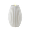 Echtwachs-LED-Stump-Kerze Rille|Deluxe Homeart| weiß 15cm