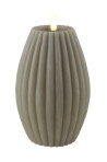 Echtwachs-LED-Stump-Kerze Rille|Deluxe Homeart| Sand 15cm