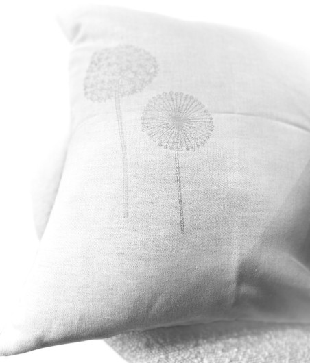 Edle Kissenhülle Jacquard Pusteblume 50x50cm | naturfarben
