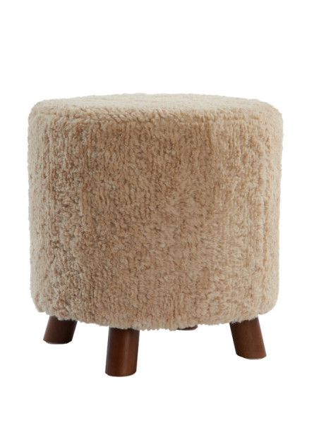 Sitzhocker "Polly" Teddy beige