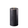 Echtwachs-LED-Stumpenkerze | Deluxe Homeart | schwarz 15cm