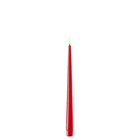 LED-Spitz-Stab-Dinner-Kerze Lack 2er Set|Deluxe Homeart| Rot 28cm