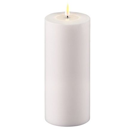 LED-Stumpenkerze Outdoor|Deluxe Homeart| weiß D10cm H20cm