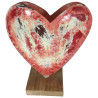 Deko-Vase Metall Herz bunt rot gold silber grau