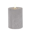 LED-Stumpenkerze Beton-Optik|Candela| grau D8cm H10cm