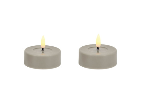 LED-Teelicht maxi |Candela| grau 6,8cm Doppelpack