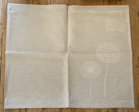 Halbleinen-Tischset Jacquard Pusteblume natur