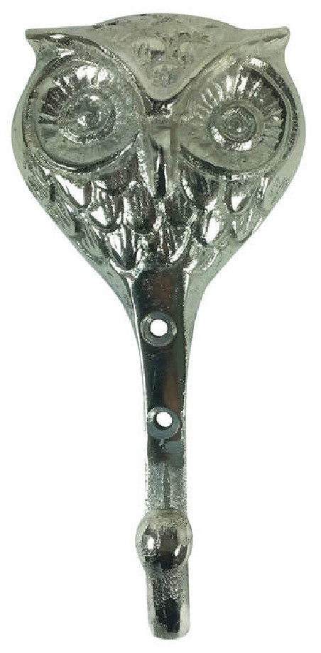 Wandhaken - Garderobenhaken Eule silber