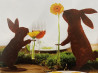 Edelrost Häschen "Bunny" C stehend mit Reagenzglas-Vase