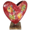 Deko-Vase Metall Herz bunt rot gold silber grau