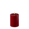 Echtwachs-LED-Stumpenkerze |Candela| Bordeaux-rot 10cm