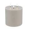 Echtwachs-LED 3-Docht-Kerze |Candela| Sand rustic 15x15cm