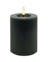 Echtwachs-LED-Stumpenkerze |Candela| Dunkles Wintergrün 10cm