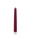 Echtwachs-LED-Dinnerkerze |Candela| Bordeaux-rot 26cm Doppelpack