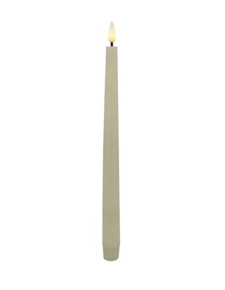 Echtwachs-LED-Dinnerkerze |Candela| creme-weiß 26cm Doppelpack