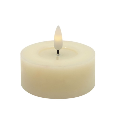 Echtwachs-LED-Teelicht maxi |Candela| creme 6,8cm Doppelpack