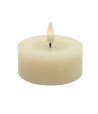 Echtwachs-LED-Teelicht maxi |Candela| creme 6,8cm Doppelpack
