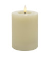 Echtwachs-LED-Stumpenkerze |Candela| Creme-weiß 10cm