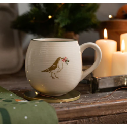 Tasse Becher Steingut Robin...