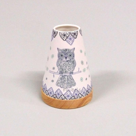 Glowing Candle Holder Vintage Style Puri | Mandala-Eule blau