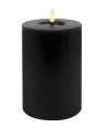 Echtwachs-LED-Stumpenkerze |Candela| schwarz 15cm
