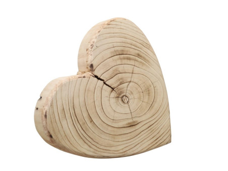 Herz Paulownia-Holz natur-geflammt