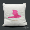Zierkissen bestickt Yogafrosch Namaste