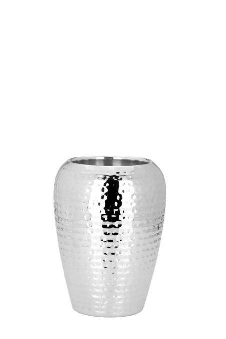 Flaschenkühler / Vase doppelwandig gehämmert|Edelstahl