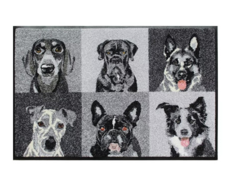 Fußmatte Portraits de chiens noir et blanc|Garnier Thiebaut
