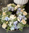 Blütenkranz creme-bleu |Handgefertigtes Unikat| 35 cm