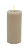 Echtwachs-LED-Stumpenkerze |Candela| Sand-Rustic-Melting 15cm