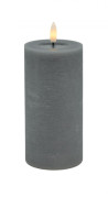 Echtwachs-LED-Stumpenkerze |Candela| Grey-Rustic-Melting 15cm