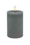 Echtwachs-LED-Stumpenkerze |Candela| Grey-Rustic-Melting 10cm
