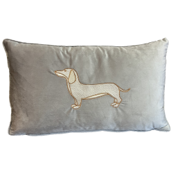 Zierkissen bestickt Dackel...