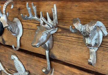 Wandhaken - Garderobenhaken Alpin-Chalet Hirsch silber