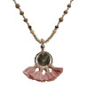 natur Holz perlen rose braun gold halskette necklace the moshi