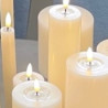 Echtwachs-LED-Stumpenkerze | Deluxe Homeart | creme-weiß 10cm
