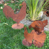Edelrost Huhn auf Platte "Agnes"