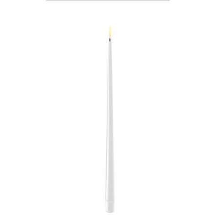LED-Spitz-Stab-Dinner-Kerze Lack 2er Set|Deluxe Homeart| weiß 28cm