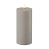 LED-Stumpenkerze Outdoor|Deluxe Homeart| grau 15cm