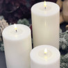 Echtwachs-LED-Stumpenkerze |Deluxe Homeart| weiß D10cm H15cm