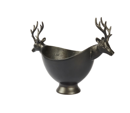 moderner Weinkühler Alpenchalet mit Hirsch schwarz
